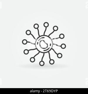 Virus Bacteria concept simple vector icon or sign in outline style Stock Vector