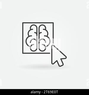 Mouse Click on AI Brain vector Artificial Intelligence concept icon or ...