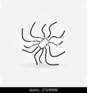 Pathogen concept line icon. Vector bacteria symbol in thin line style Stock Vector