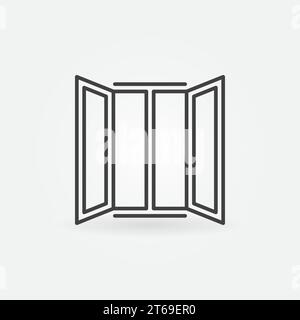 Opened window icon in outline style. Vector concept symbol or design element Stock Vector