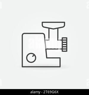 Meat Grinder vector concept icon or symbol in thin line style Stock Vector