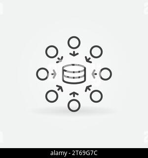 Data Mining Technology vector thin line concept minimal icon or design element Stock Vector