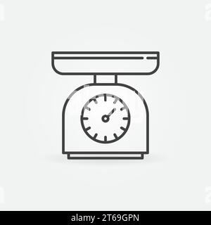 Kitchen Scales outline vector concept icon or design element Stock Vector