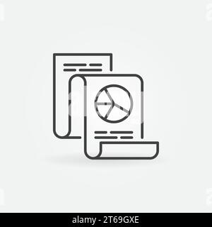 Business Statistics Report vector icon or symbol in thin line style Stock Vector