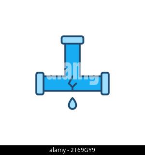 Leaking or Broken Pipe vector Plumbing concept colored icon or sign Stock Vector