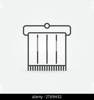 Towel on Holder vector concept icon or sign in outline style Stock Vector