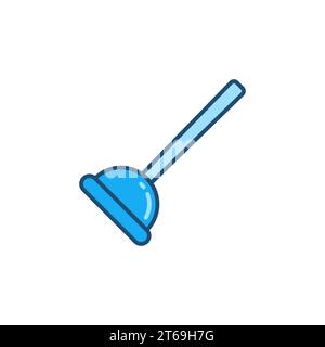 Plunger vector concept blue modern icon or design element Stock Vector