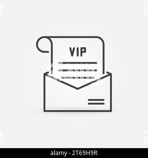 VIP mail in envelope vector concept icon or symbol in outline style Stock Vector