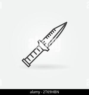 Military Knife vector concept icon or sign in outline style Stock Vector