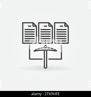 Vector Data Mining outline concept icon or design element Stock Vector