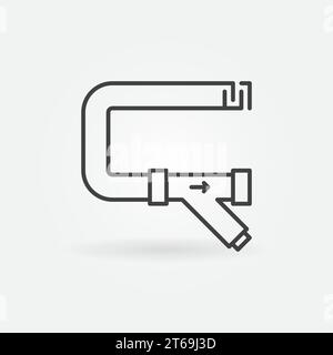 Pipe with Y-filter or Y strainer vector concept outline icon or sign Stock Vector