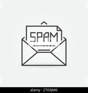 Envelope with Spam vector outline concept icon or design element Stock Vector
