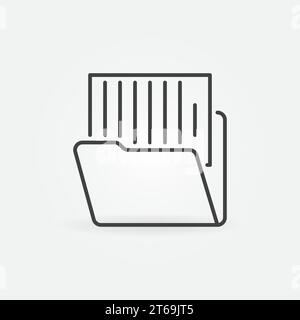 Folder with Document vector security concept icon or sign in outline style Stock Vector
