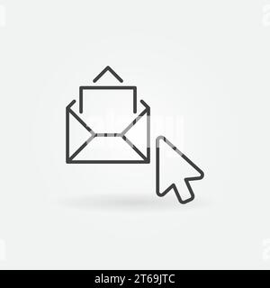 Mouse Click on Envelope linear icon. Vector E-mail Checking concept sign in outline style Stock Vector