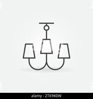 Chandelier linear vector concept icon or logo element Stock Vector