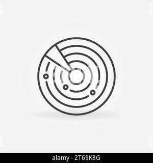 Outline Radar Display vector concept round icon or symbol Stock Vector