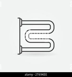 Heated Towel Rail outline vector concept icon or design element Stock Vector
