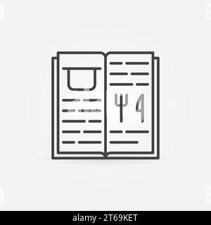 Cooking Book with Recipes linear vector concept icon or logo element Stock Vector