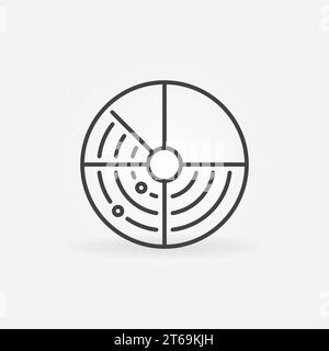 Radar HUD Display vector round concept icon or symbol in thin line style Stock Vector