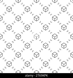 Cube seamless vector pattern. AR concept background Stock Vector