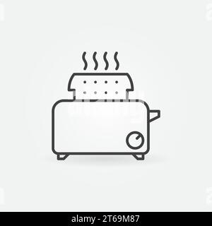 Toaster vector concept icon or symbol in thin line style Stock Vector