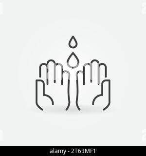 Wash Hands outline vector concept icon or design element Stock Vector