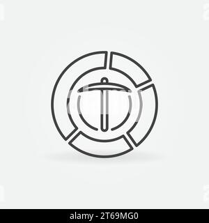 Data Mining Pie Chart linear vector concept icon or logo element Stock Vector