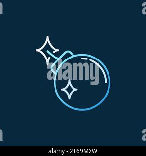 Bomb vector concept colored icon in thin line style on dark background Stock Vector