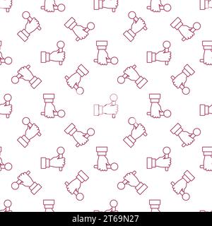 Microphone in Hand vector modern seamless pattern in outline style Stock Vector