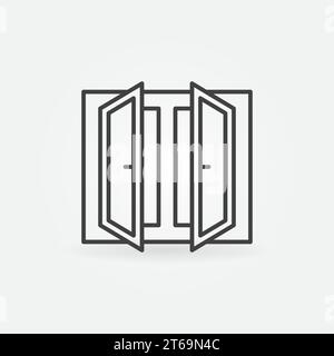 Opened Window outline vector concept icon or design element Stock Vector