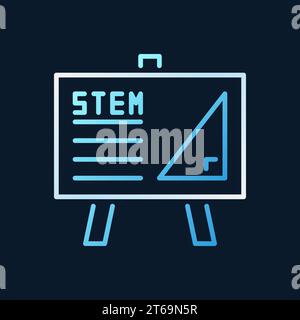 STEM Whiteboard vector outline icon or symbol on dark background Stock Vector