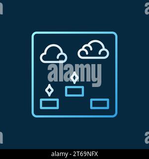 Platformer Video Game outline colored icon. Platform Game vector concept linear symbol on dark background Stock Vector