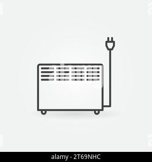 Electric convector heater vector concept outline icon or symbol Stock Vector