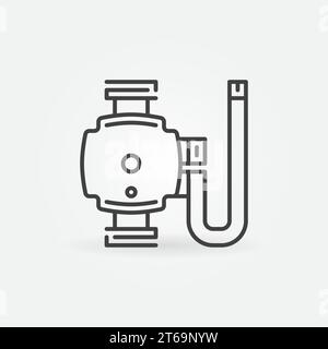 Circulating pump vector concept outline icon or design element Stock Vector