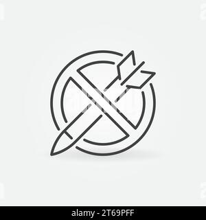 Stop bombing outline icon. Vector Stop Air Strikes concept anti war linear symbol Stock Vector
