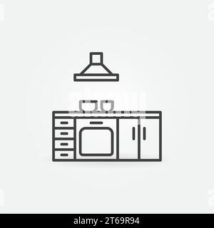 Kitchen outline vector concept icon or design element Stock Vector