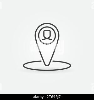 Man Geo Tag vector concept icon or design element in thin line style Stock Vector