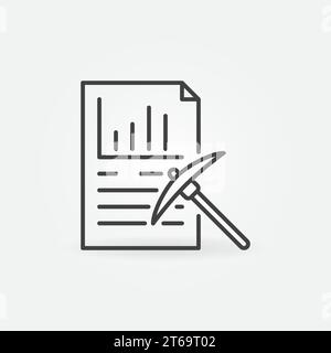 Data Mining vector concept icon or symbol in thin line style Stock Vector