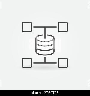 Data Mining vector concept minimal icon or logo element in outline style Stock Vector