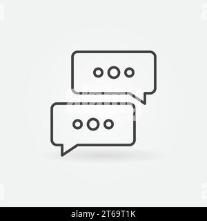 Two Speech Bubbles vector outline concept icon or design element Stock Vector