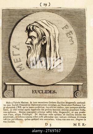 Eucleides Euclid Illustration from The Illustrated History of the World Ward Lock ...