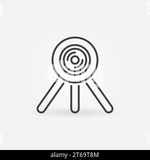 360 degree camera on tripod outline vector icon or design element Stock Vector