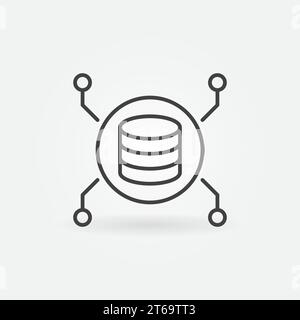 Data Mining Technology linear vector concept icon or logo element Stock Vector
