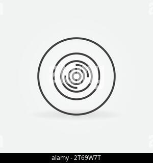 360 degree video camera outline vector circular icon or design element Stock Vector