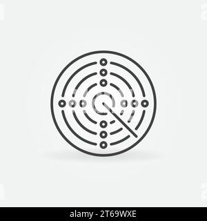 Linear Radar Screen vector concept round icon or design element Stock Vector
