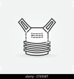 Bulletproof vest icon logo sign vector outline in black and white color ...