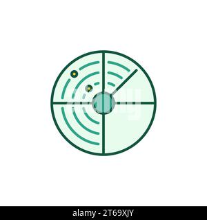HUD Radar vector round concept colored icon or logo element Stock Vector