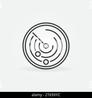 Radar linear vector concept round icon or logo element Stock Vector