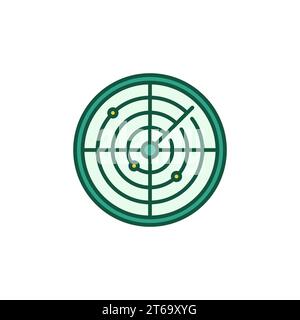 Vector Radar Display vector concept circular colored icon or logo element Stock Vector