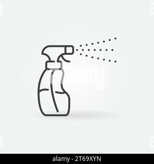 Window and Glass Cleaner outline vector concept minimal icon or design element Stock Vector